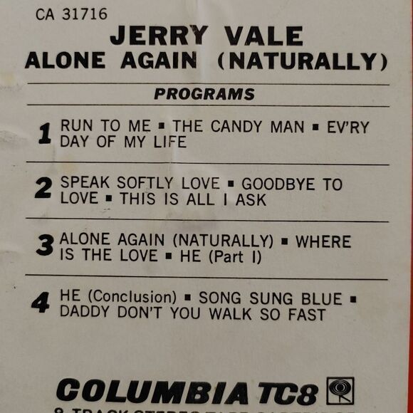 JERRY VALE COLUMBIA 8 TRACK STEREO TAPE CARTRIDGE WITH ORIGINAL SLEEVE. - Picture 3 of 8